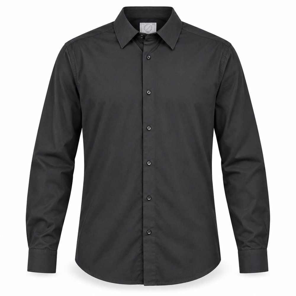 Bespoke New York Mens Slim Dress Shirt Black Long Sleeve Size L 16-16.5 32/33